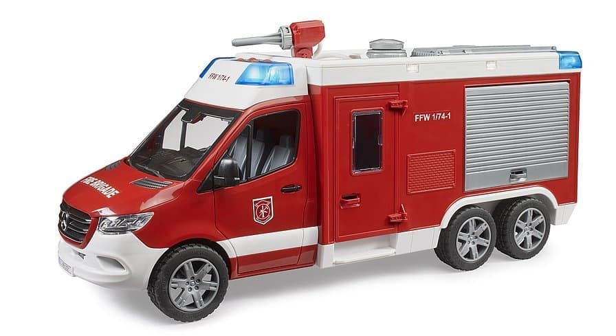 Camión de bomberos Mercedes-Benz Sprinter con módulo de luces y sonido de juguete Bruder 02680 - Imagen 4