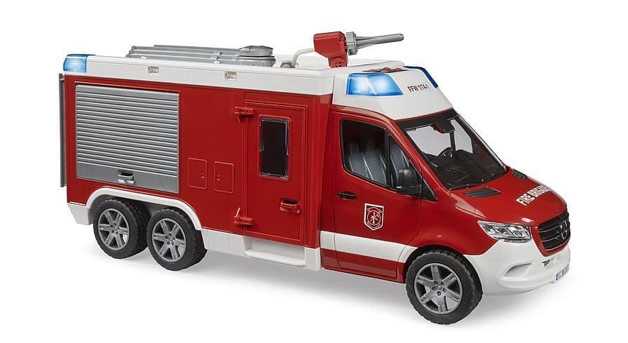 Camión de bomberos Mercedes-Benz Sprinter con módulo de luces y sonido de juguete Bruder 02680 - Imagen 5