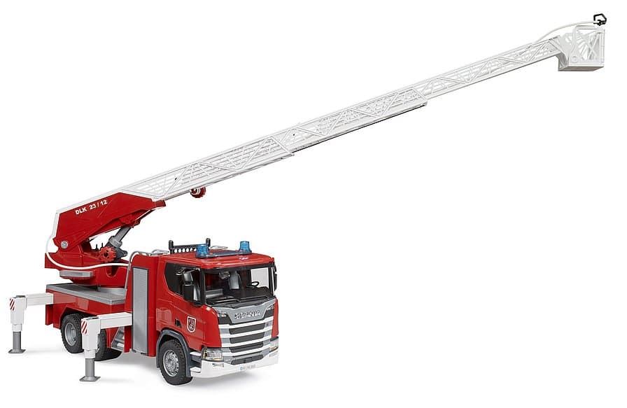 Camión de bomberos Scania Super 560R con luces y sonido de juguete bruder 03591 - Imagen 3