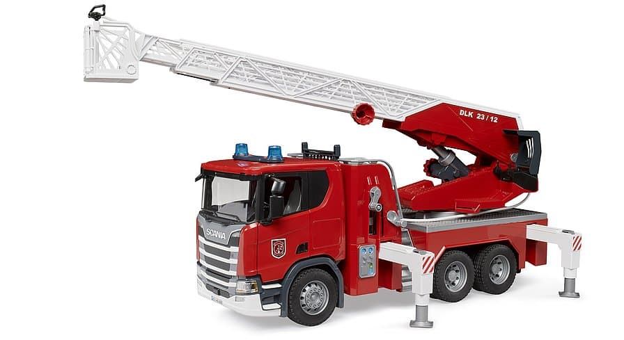 Camión de bomberos Scania Super 560R con luces y sonido de juguete bruder 03591 - Imagen 5