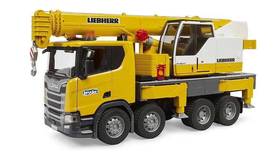 Camión grúa Scania Super 560R Liebherr con módulo de luces y sonido BRUDER 03571 - Imagen 3