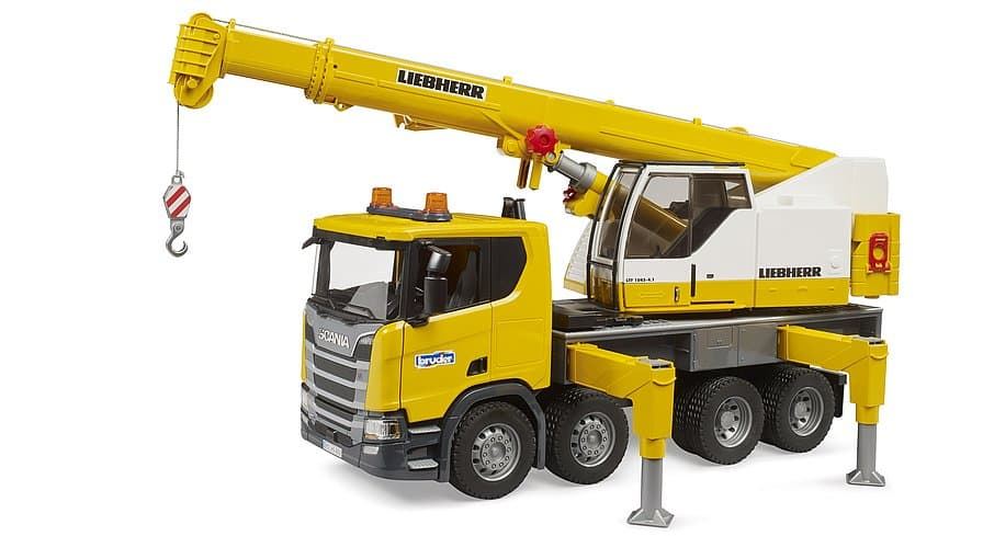 Camión grúa Scania Super 560R Liebherr con módulo de luces y sonido BRUDER 03571 - Imagen 4