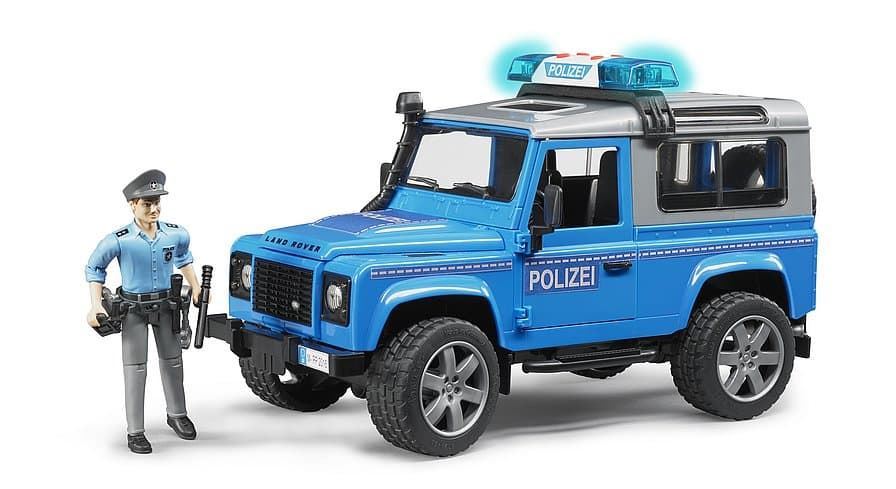 Coche De Policía De Juguete LAND ROVER DEFENDER.- Escala 1:16 BRUDER 02597 DESC. - Imagen 1