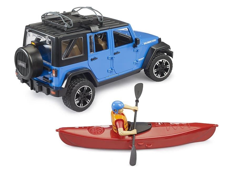 Jeep Wrangler Rubicon con kayak y kayakista de juguete BRUDER 02529 - Imagen 4