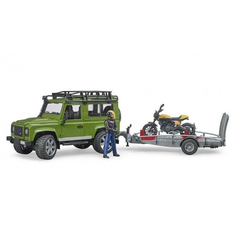 Land Rover Con Remolque + Ducati De Juguete Escala 1:16 Bruder 02589 DESC. - Imagen 1