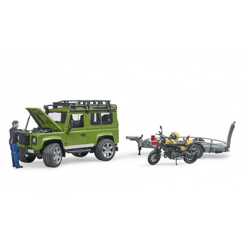 Land Rover Con Remolque + Ducati De Juguete Escala 1:16 Bruder 02589 DESC. - Imagen 2