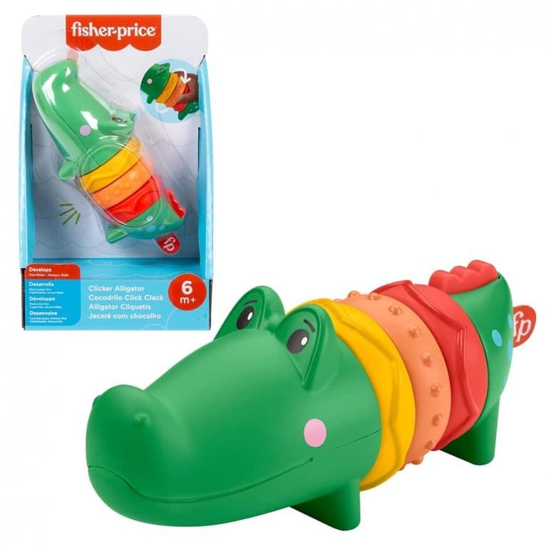 SONAJERO COCODRILO CLICK CLACK FISHER PRICE GWD50 - Imagen 4