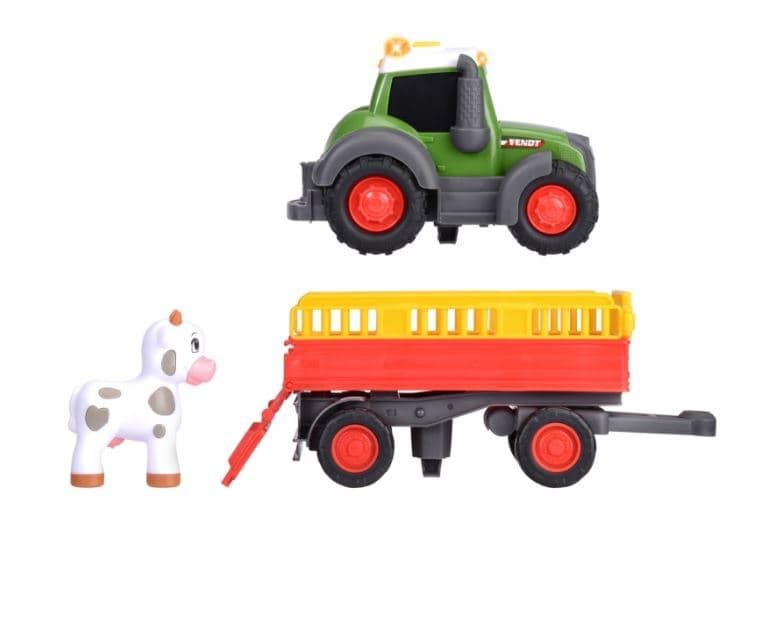 Tractor fendt con remolque y vaca de juguete 30cm - Imagen 3