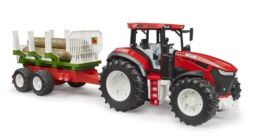 Tractor ROADMAX con remolque autocargador y 3 troncos de juguete Bruder 03453 - Imagen 2